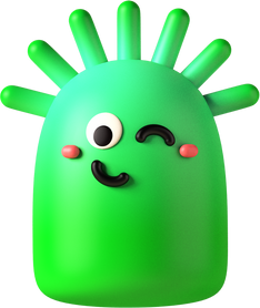 3D Space Characters Green Alien