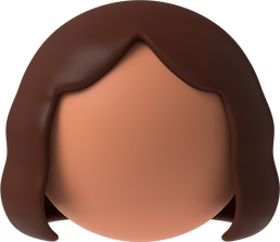 3D Head Fair Skin Long Brown Hair